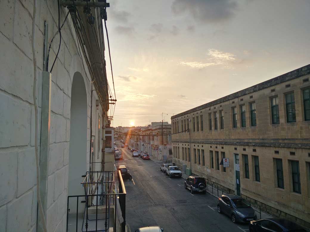 Malta street view at sunset