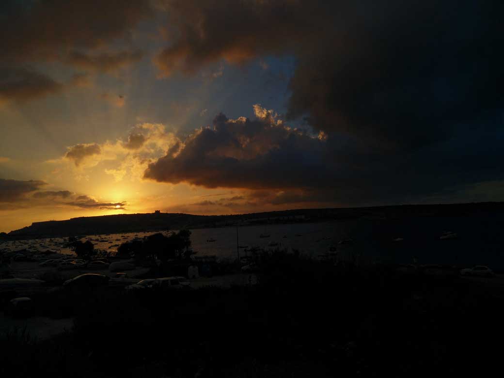 Malta sea view at sunset